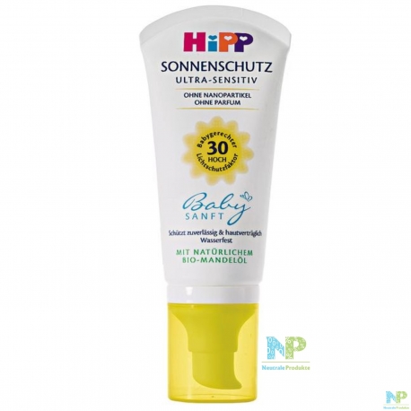 HiPP Sonnencreme Ultra-Sensitiv LSF 30 (HOCH) 50 ml - mit Pumpspender