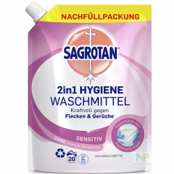 SAGROTAN 2in1 Hygiene Waschmittel Sensitiv - Nachfüllpack 20 WL
