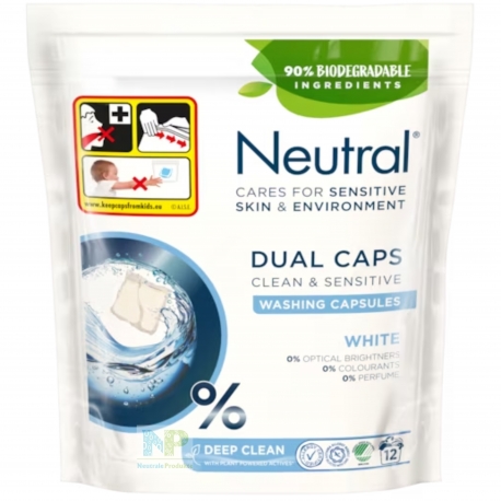 Neutral Dual Caps White - Waschkapseln Weiße Wäsche 12 WL