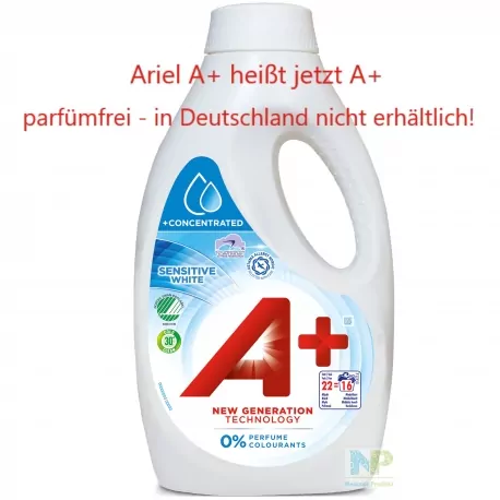 A+ Sensitive White - Flüssigwaschmittel Weiße Wäsche 16 WL 880 ml